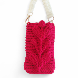 Woven Leaf Pouch — Bright Red