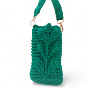 Woven Leaf Pouch — Forest Green