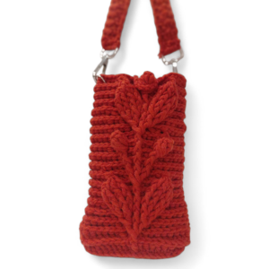 Woven Leaf Pouch — Velvety Maroon