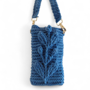 Handmade Crochet Phone Pouch — Royal Blue