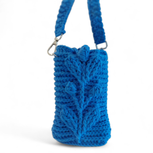 Handmade Crochet Phone Pouch — Sky Bright Blue