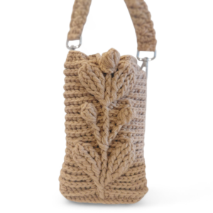 Handmade Crochet Phone Pouch — Warm Brown