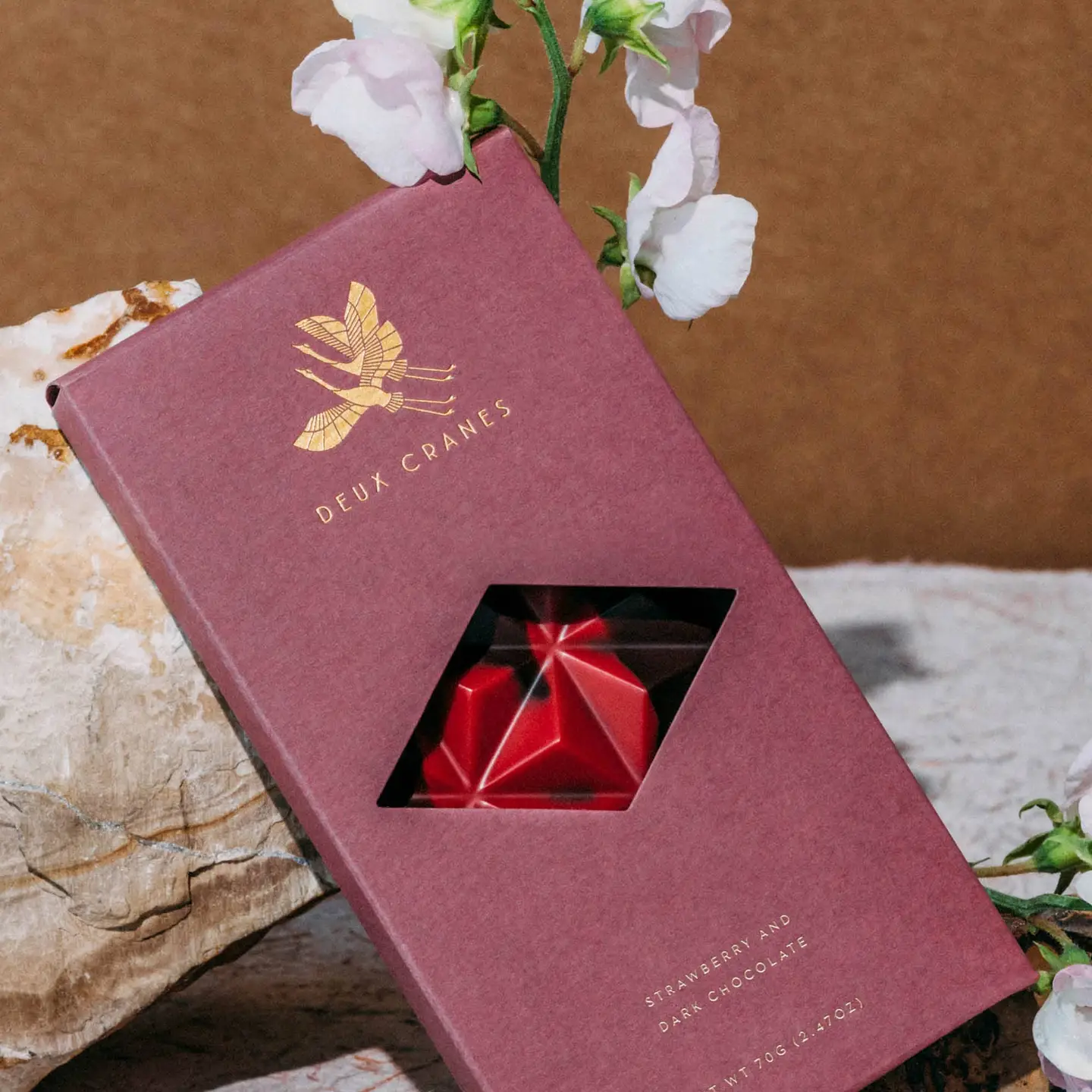 Deux Cranes Dark Chocolate & Strawberry - Dairy Free (70g)