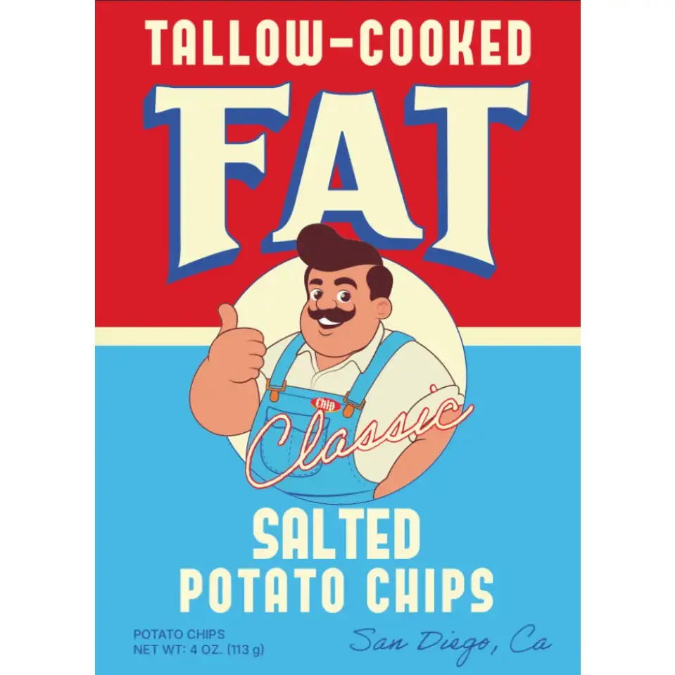 FAT Chips - Tallowed-Cooked Sea Salt Potato Chips (4 oz)