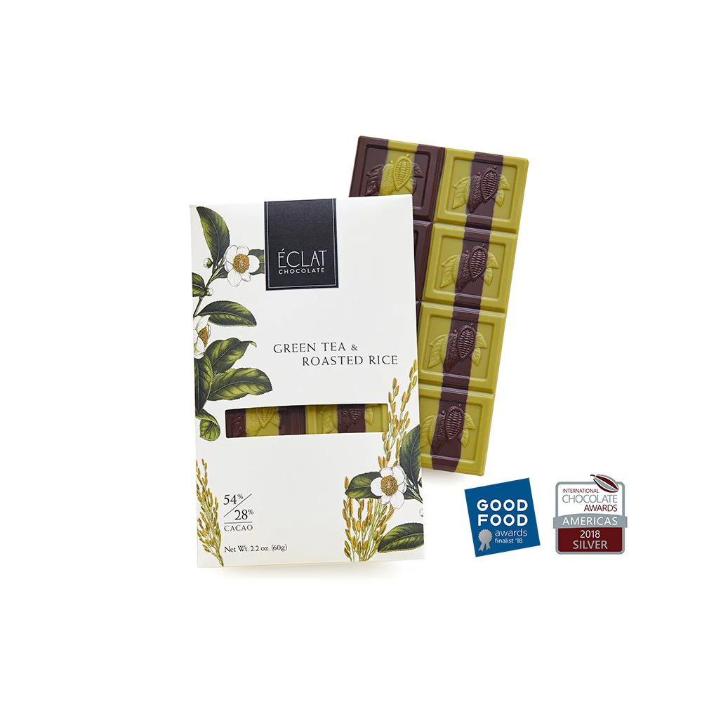 Éclat Chocolate - Green Tea & Roasted Rice Parallel Chocolate Bar (2.2 oz)