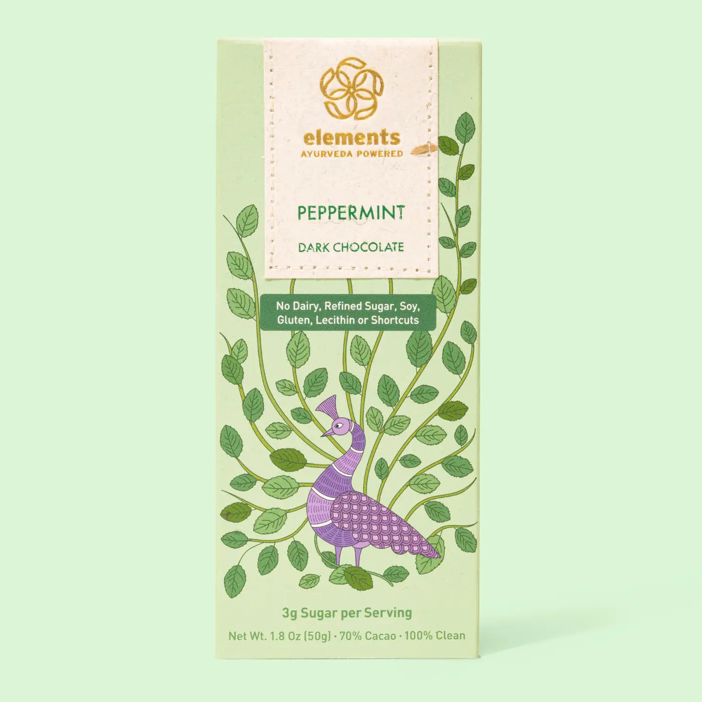 Elements Truffles – Peppermint Lavender 70% Dark Chocolate Bar (1.8 oz)