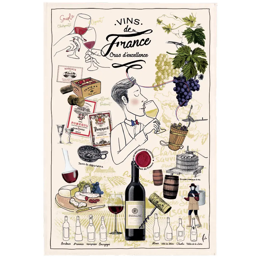 French Tea Towel - Crus D'excellence
