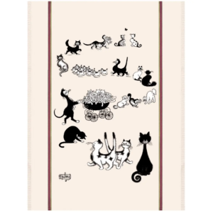 French Tea Towel - Dubout Multi-Cats (Large Size)