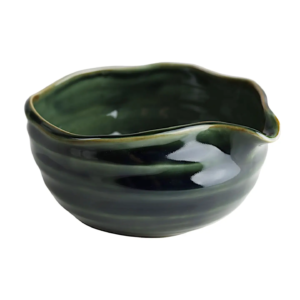 Matcha Bowl - Katakuchi with Spout Green Oribe