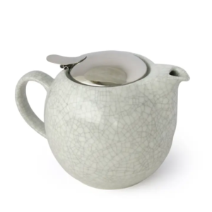 Crackle White Ceramic Teapot (24 oz)