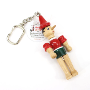 Handmade Pinocchio Wooden Key Chain (Standing)