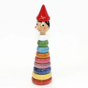 Handmade Pinocchio Wooden Pyramid Toy (9 inches)