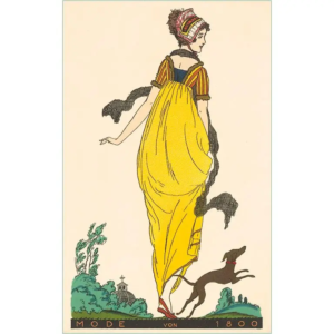 Postcard - European Fashion & Whippet 1800