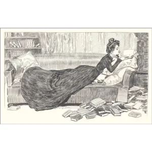 Postcard - Prone Woman Reading Book