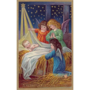 Postcard - Young Angels & Baby Jesus