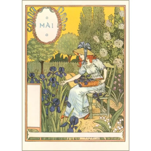 Postcard - Mai, Picking Irises